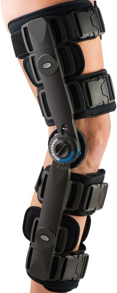 FitPro Adjustable Range of Motion Post-Op Knee Stabilizer Brace with Cool Pads, X-Large, Amazon Exclusive Brand