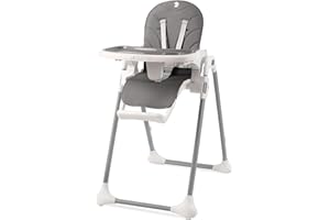 Sweety Fox High Chairs for Babies and Toddlers - Dark Grey - Adjustable Portable & Foldable Baby High Chair with Bib Included - Removable Baby Chair Tray - Compact Reclinable Baby Highchairs