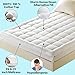 WARM HARBOR Mattress Pad Cover with 18” Deep Pocket Overfilled 300TC Cotton White Bed Topper By WarmHarbor Mattress Topper (Down Alternative, Queen)