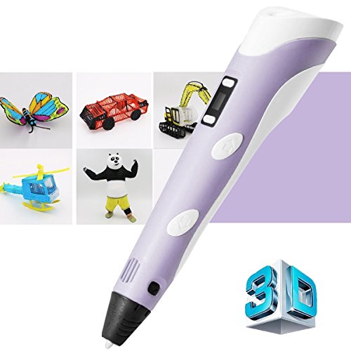REES52 3D Pen, 3D LCD Printing Pen,1.75mm PLA ABS Drawing Model Making Doodle Arts & Crafts Drawing, Stimulate Childrens Creativity, Improve Spatial Thinking (Purple 3D pen),Christmas Gifts/ Present a - Thumbnail 6