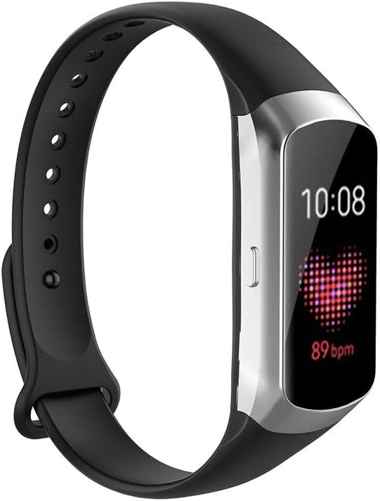 Soft Silicone Replacement Bands Compatible with Samsung Galaxy fit SM-R370 Watch,Sport Rubber Watch Strap Buckle Bracelets Wristbands for Women (Black)