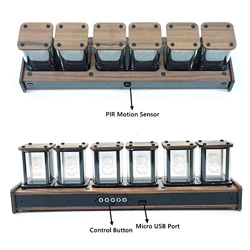 NovelLife Elekstube IPS Vintage Digital Alarm Clock,6 Bit RGB Glow LCD