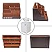 TV Remote Control Holder, Bed Side Organizer Caddy, Nightstand Storage Box with Multiple Compartments , Office or Home Desk Stationery holds Apple Phones, Tablets, Books, Glasses, (Brown)