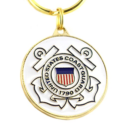 US Coast Guard Logo Keychain Patriotic Key Ring Military Gift Men Women Veterans