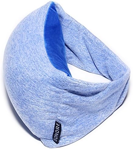 Voyage Pillow (Kickstarter Authentic) - 2 in 1 Travel Pillow and Eye Mask - Compact and Versatile Travel Pillow for Airplanes, Cars, Office Naps, Camping, Trains (Ocean Blue)