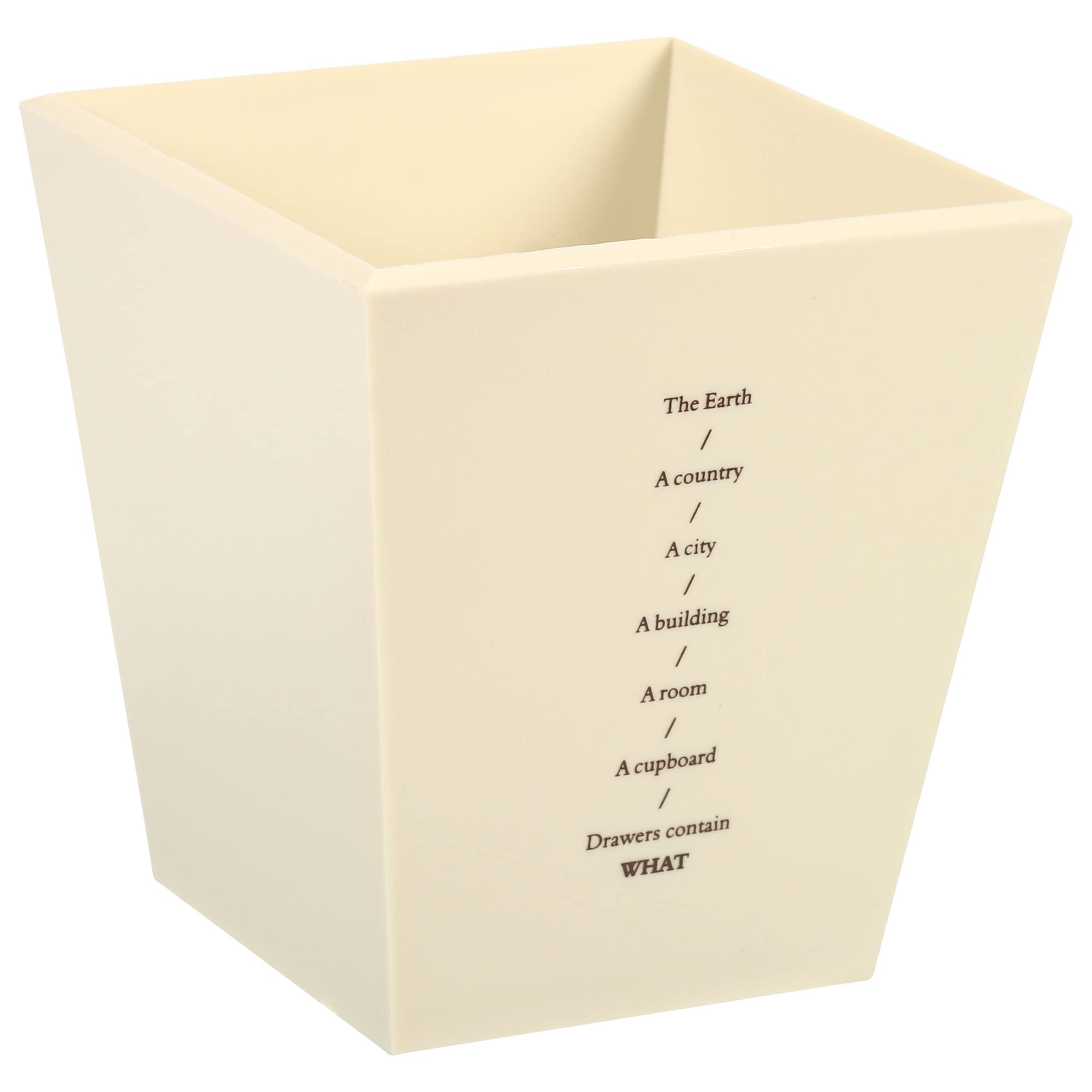 PATIKIL Pen Cup Holder, Plastic Pencil Stand Desk Stationery Organizer for Office Desktop, Beige