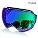 LetsFunny Ski Goggles, Skiing Snow Goggles OTG Design Clear for Men,Women & Youth Frameless with Spherical Lens 100% UV Protection Wind Resistance Anti-Fog Anti-Glare (Black)