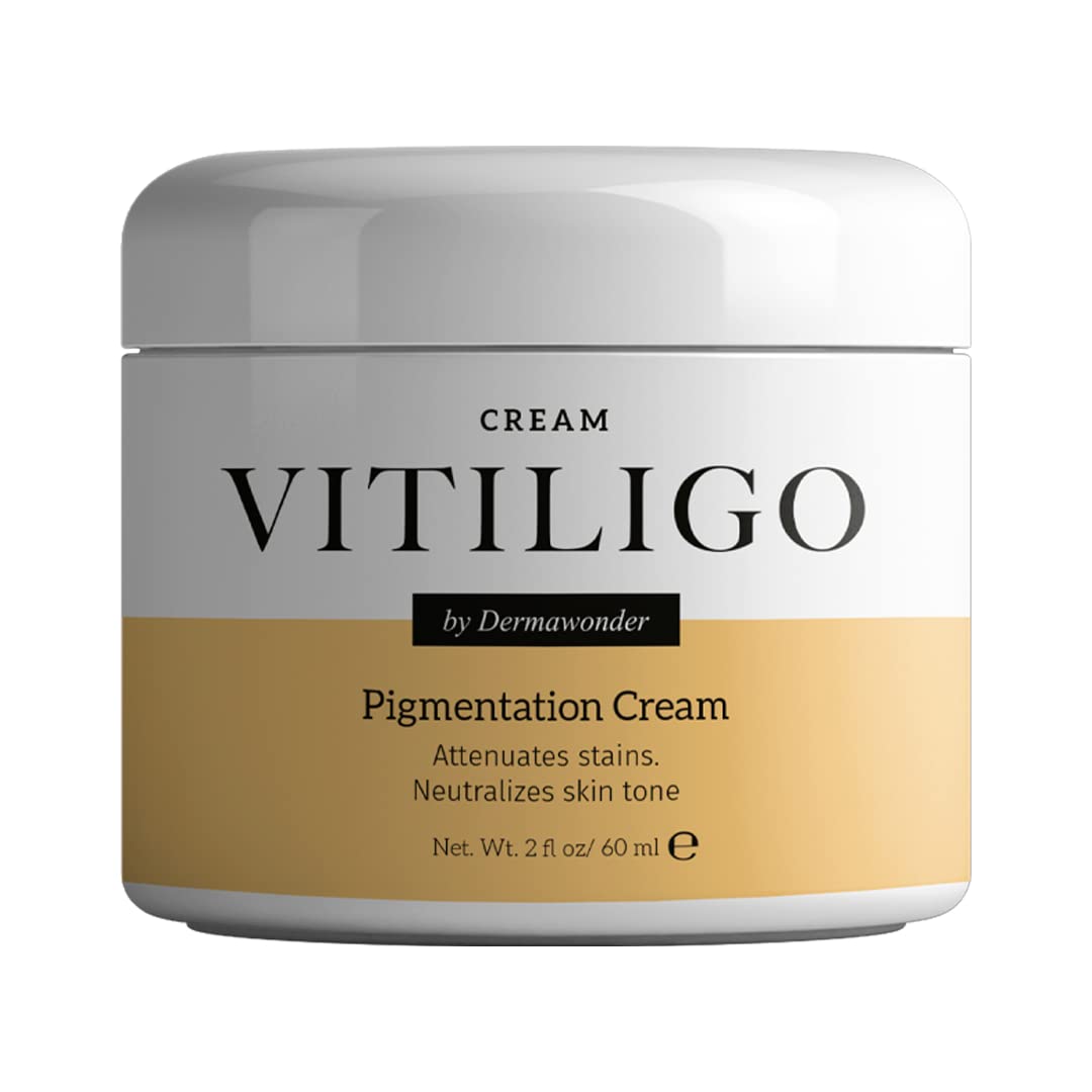 Dermawonder Vitiligo Supplement & Pigmentation Cream Set | 60 Vitiligo Capsules and 4fl Oz Cream | Reduce White Spots, Improve Skin Pigmentation & Neutralize Skin Tone | Natural Solution (1)