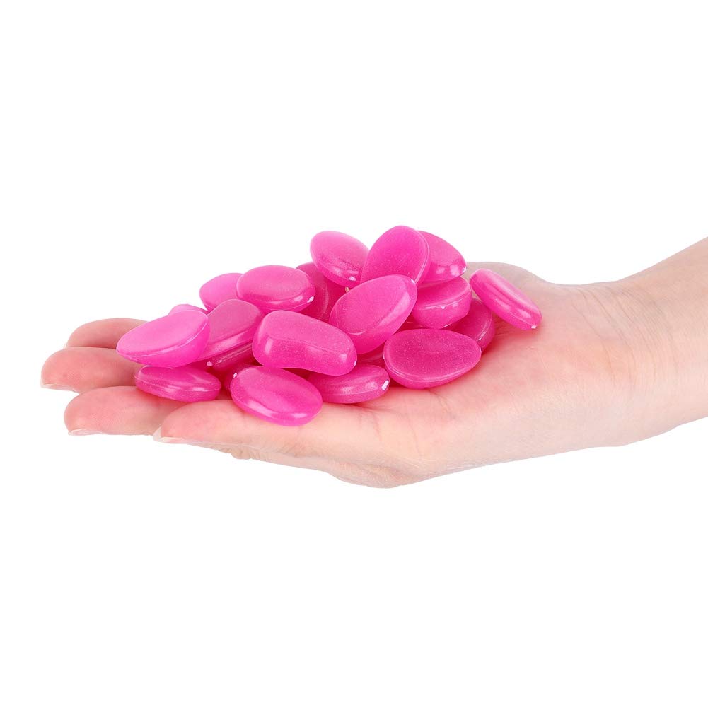 Zerodis 100Pcs Glowing Rocks,Luminous Stone Fluorescent Decor Garden Yard Indoor, Fish Tank, Walkway, Driveway, Pathway, Aquarium Landscape Decoration(Purple)