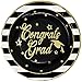 Graduation Plates and Napkins Class of 2023 for 50 Guests Disposable Paper Dinnerware Set in Black and Gold Foil for Party Supplies Tableware Decorations 9