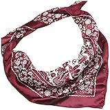 LiveZone Vintage Style Ladies Large Neckerchief Scarves 35" x 35" Colorful Flowers Pattern Head Neck Scarf Wrap Bandanas (#D54)