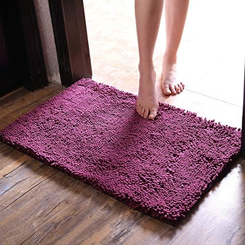 RAVCON Thick Plush Bath Mats Chenille Washable Bath Rugs Microfiber