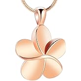 Flower Cremation Ashes Jewelry Cremation Necklace Memorial Locket for Ashes Keepsake Urn Pendants for Women/Men