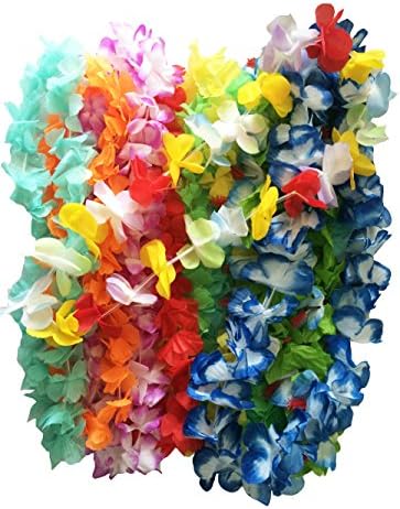 PARTYMASTER Mega Lei Assortment Hawaiian Colorful Luau Flower Leis Garland for Party Event,Set of 30