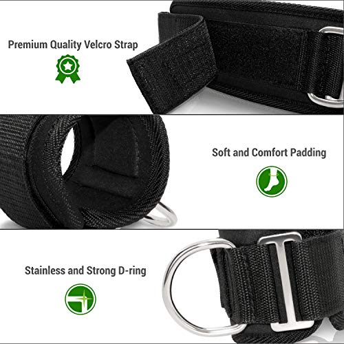 A2ZCARE Padded Ankle Strap for Cable Machines DRing Ankle Cuff Gym