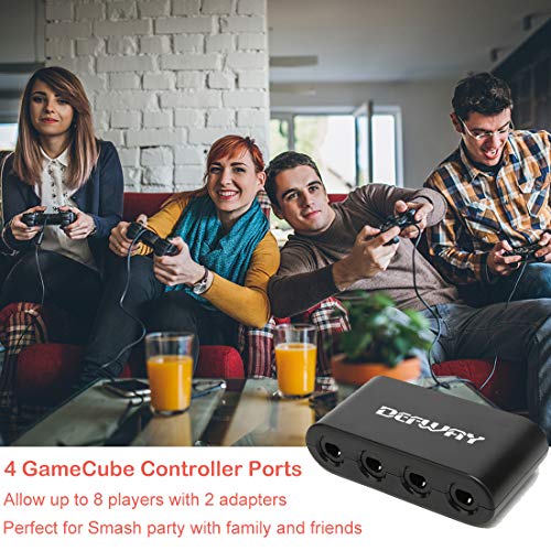 Defway Switch Gamecube Controller Adapter, Wii-U Gamecube Adapter for Super Smash Bros Ultimate, GC Controller Adapter for PC, with 4 Player Ports, Turbo Button, 75Inch Cable, No Lag No Driver Needed - Thumbnail 3