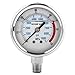 Hydraulic Pressure Gauge, 60MPA/9000PSI Base Entry NPT1/4 Pressure Gauge