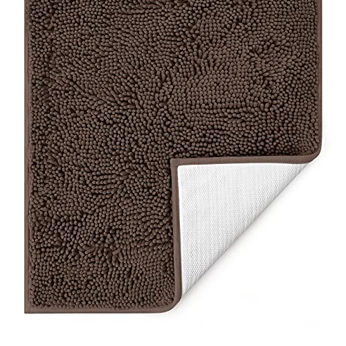 HOMEIDEAS Durable Chenille Absorbent Door Mat Indoor, 30"x48", Large Mud Room Mat, Traps Water
