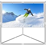 JaeilPLM 80 Inch Wrinkle-Free Portable Outdoor Projection Screen + Setup Stand + Transportable Bag Full Set for Camping and Recreational Events