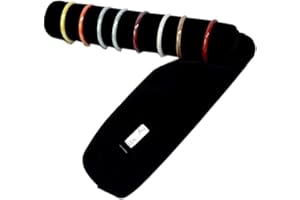 SCIKHEFT Bracelet Bangle Watch Roll Travel Pouch Jewelry Organizer, Black Gray Velvet Portable Zipper Pouch with Removable Roll Insert for Standard Size 12.5" W x 2.8" Diameter. (All black)