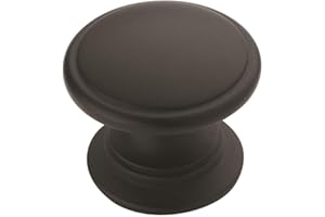 Amerock | Cabinet Knob | Matte Black | 1-1/4 inch (32 mm) Diameter | Ravino | 1 Pack | Drawer Knob | Cabinet Hardware
