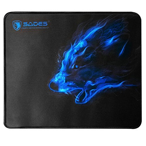 SADES A4 Gaming Mouse Pads Mice Mat with Customized Rectangle Non-Slip Rubber Large Size in Black Blue(12x10x0.1 Inches) SADES A4 Gaming Mouse Pads Mice Mat with Customized Rectangle Non-Slip Rubber Large Size in Black Blue(12x10x0.1 Inches)