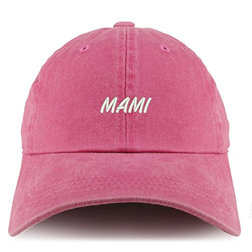 Trendy Apparel Shop Mami Embroidered Pigment Dyed Unstructured Cap - Pink