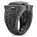 Men's Black Plated Micro-Pave Iced Out Cubic Zirconia Hip Hop Ring, Size 8