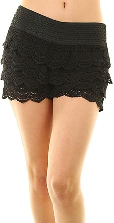 black crochet shorts