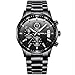 CRRJU Men's Multifunctional Chronograph Wristwatches,Stainsteel Steel Band Waterproof Watch