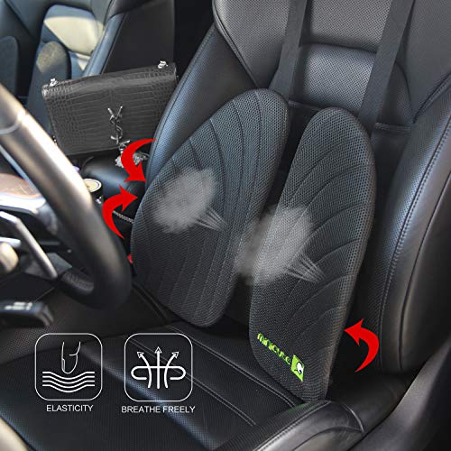 LONG FIT Lumbar Support,Back Cushion Inflated,Adjustable Backrest with 3D Mesh Breathable Cover Lower Middle Back Pain Relief Orthopedic Support for Car Seat,Computer/Office Chair and Posture Improve - Thumbnail 7