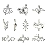 10 Pcs Mix Jewelry Making Supplies Alloy Love Squirrel Aircraft Motorcycles Shark Bead Cage Pendant - Add Your Own Pearls Rock To Cage Perfume Essential Oils To Create A Scent Diffusing Pendant Charms