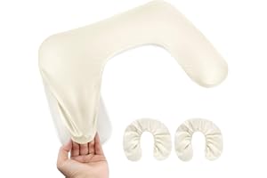 EBANKU Nail Arm Rest Covers for Nails Tech, White Arm Rest Protector Covers Set of 2, Premium PU Leather Waterproof, Suitable for U-Shaped Professional Manicure Nail Hand Rest and More