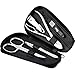 Manicure set men made in Solingen Germany - Mens nail grooming kit for professional care, stainless steel nail cutter, scissors, clippers, sapphire file and tweezers in a black leather case