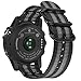 Fintie Band Compatible with Garmin Fenix 5X Plus/Tactix Charlie Watch, 26mm Premium Woven Nylon Adjustable Replacement Strap Compatible with Fenix 5X / 5X Plus / 3/3 HR Smartwatch, Black/Gray