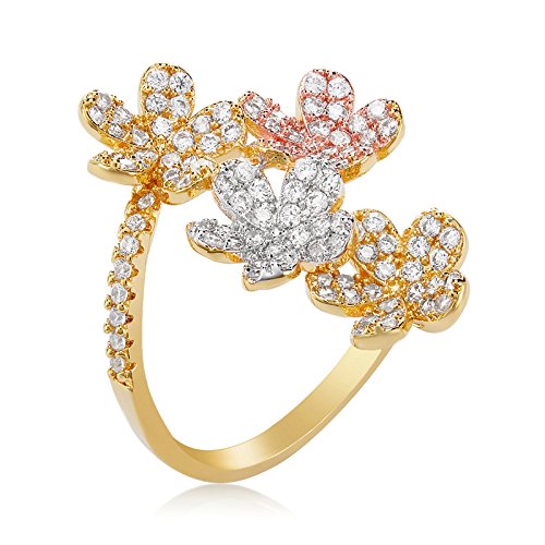 Gold Brass Primrose 3-Toned Ring for Women