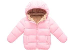 KIMJUN Toddler Baby Hooded Down Jacket Boys Girls Kids Thicken Warm Winter Coat Outerwear 1-7t
