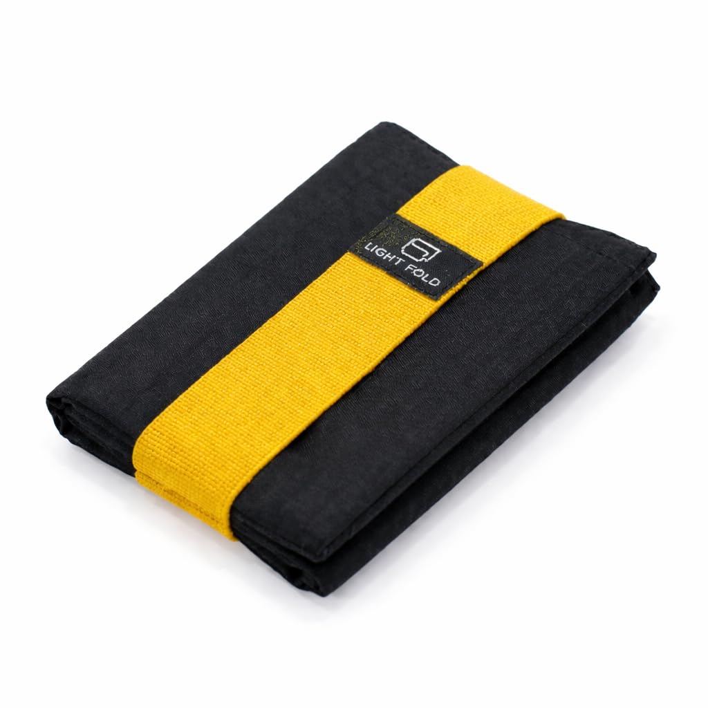 Ultra Slim Men's Nylon Trifold Wallet RFID Blocking - Hold up to 12 Credit Cards (Yellow)(Size: X-Small)