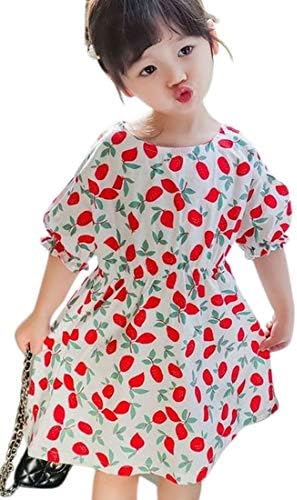 Plus Nao プラスナオ ワンピース キッズ ベビー 子供服 こども服 半袖 バルーンスリーブ 花柄 ラウンドネック プルオーバー おしゃれ 可愛