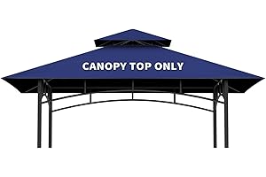 IHEQARD Grill Gazebo Replacement Canopy Top Only - 5' x 8' Outdoor BBQ Gazebo Canopy Roof, Waterproof Double Tiered Shelter Cover Fit for Model L-GG001PST-F (Blue)