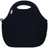 BUILT Gourmet Getaway Soft Neoprene Lunch Tote Bag Lightweight, Insulated and Reusable, One Size, Black