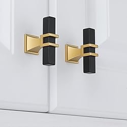 Lepatape 15 Pack Cabinet Knobs Black and Gold