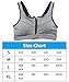 Sports Bras, Shinymod Front Zipper Compression Bra High Impact Fitness Sports Bra Wirefree Workout Hot Yoga Jog Push up Padded Bra with Headband for Women Running Cycling Hiit Treadmill (L, Gray)