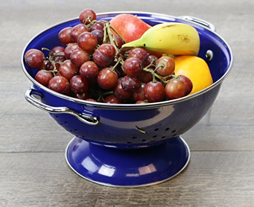 Calypso Basics by Reston Lloyd Powder Coated Enameled Colander, 3 Quart, Indigo