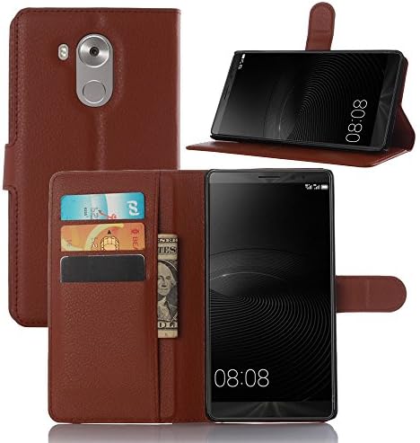 Ziaon Super Series PU Leather Flip Stand Wallet Case for Huawei Mate 8 - Brown