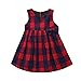 Froomer Baby Girls' Red Sleeveless Plaid Cotton Dress