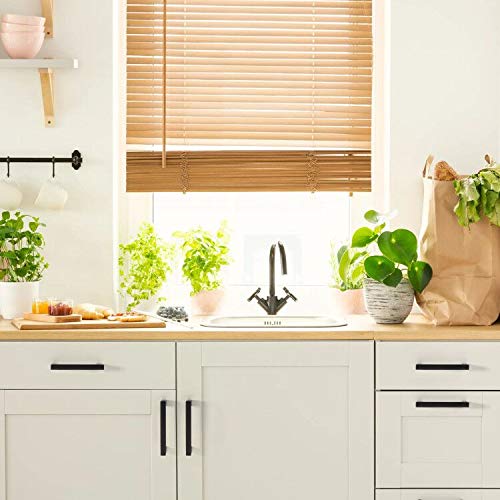 Amerdeco 25 Piece Kitchen Handles 128 mm Black Cabinet Handles Door Handles Stainless Steel Drawers Handles for Furniture Handle Sliding Door