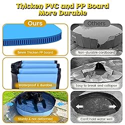 Dog Pool JECOO Kiddie Pool Hard Plastic Foldable