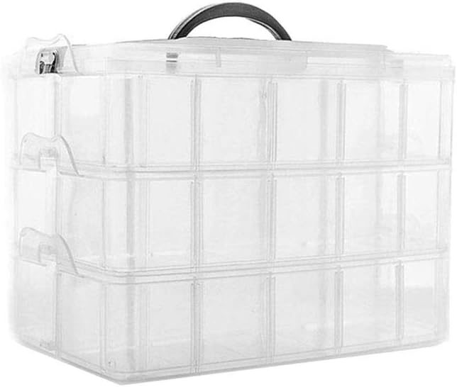 Riverry Three-Layer Plastic Storage Box Detachable Portable for Lego Toy Accessories Transparent and visible Cases Container