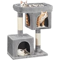 Feandrea Cat Tree, 33.1-Inch Cat Tower, L, Cat Condo for Large Cats up to 16 lb, Large Cat Perch, 2 Cat Caves, Scratching Pos